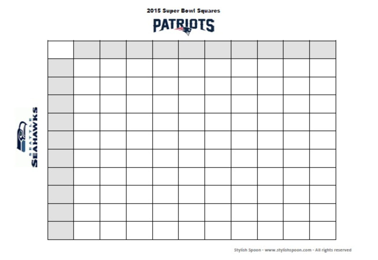DIY  :: 2015 Super Bowl Football Betting Squares {Free Printable}