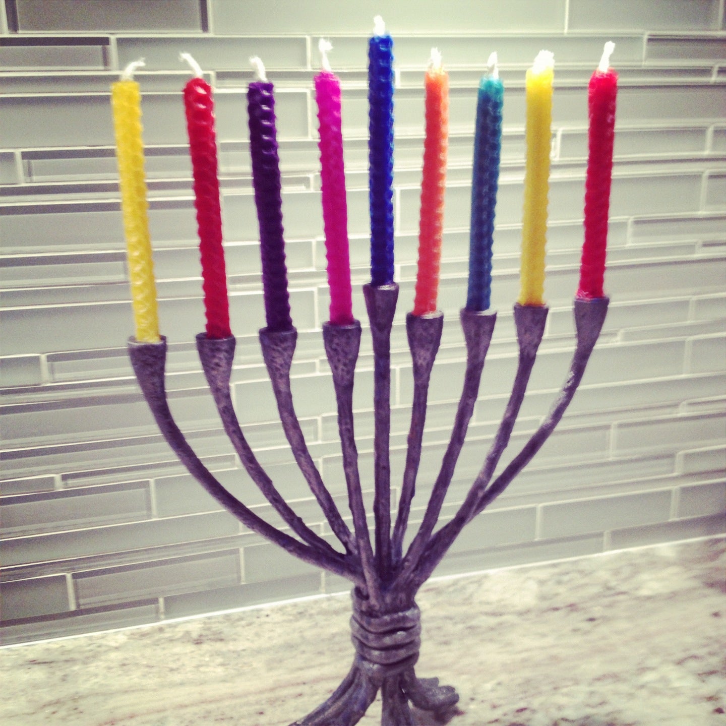 em-Friday-Find-em-Dripless-Honeycomb-Beeswax-Hanukkah-Candles Stylish Spoon