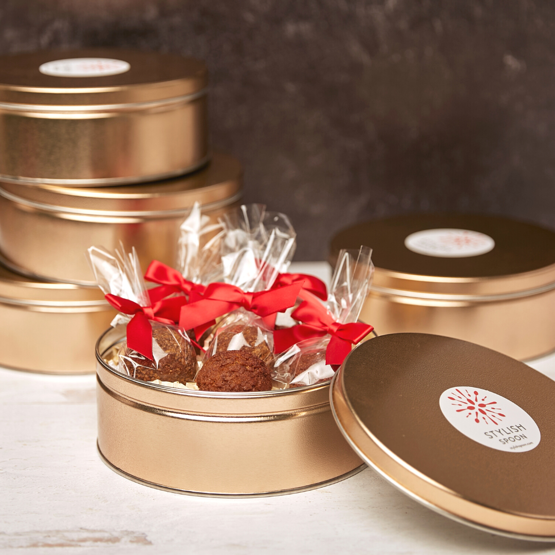 Gluten-free Vegan Cookie Gift Tin Stylish Spoon