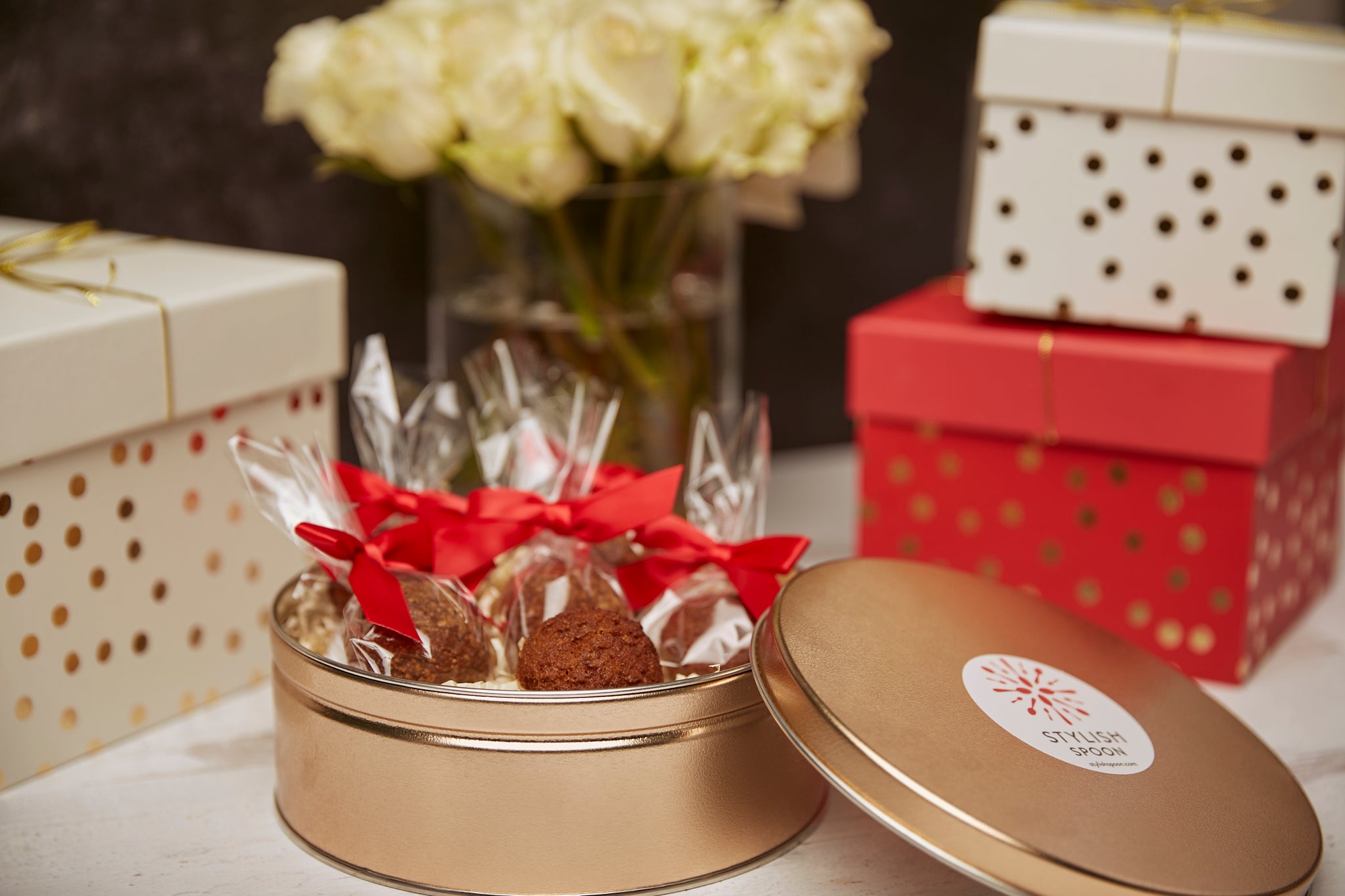 Gluten-free Vegan Cookie Gift Tin Stylish Spoon