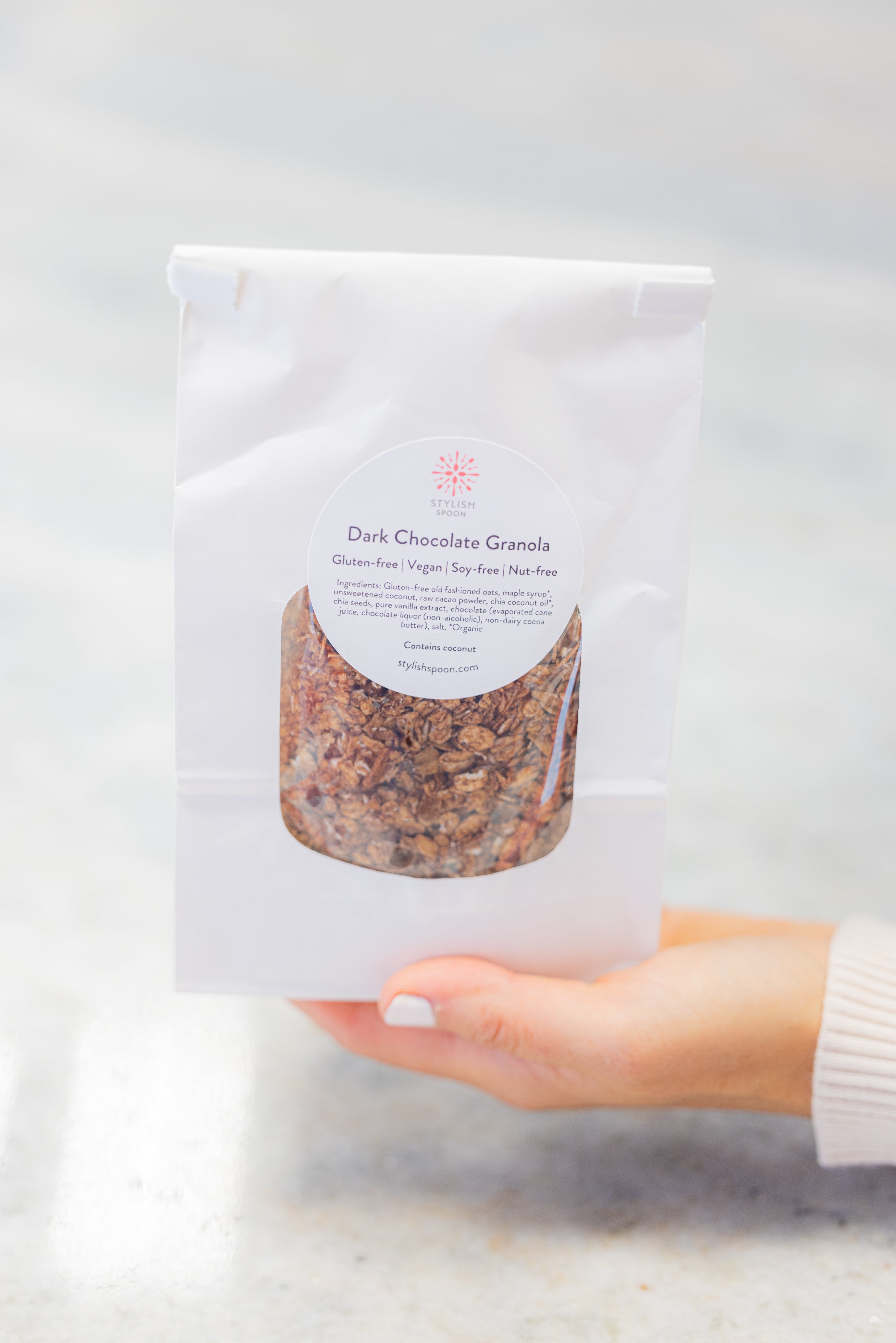 Dark Chocolate Granola Stylish Spoon