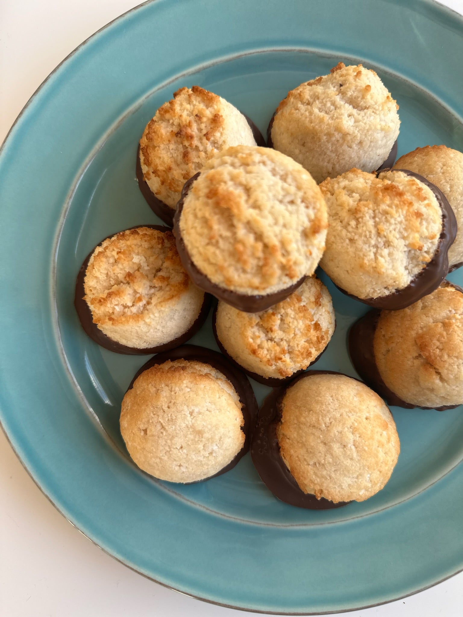 Chocolate-Covered Coconut Macaroons