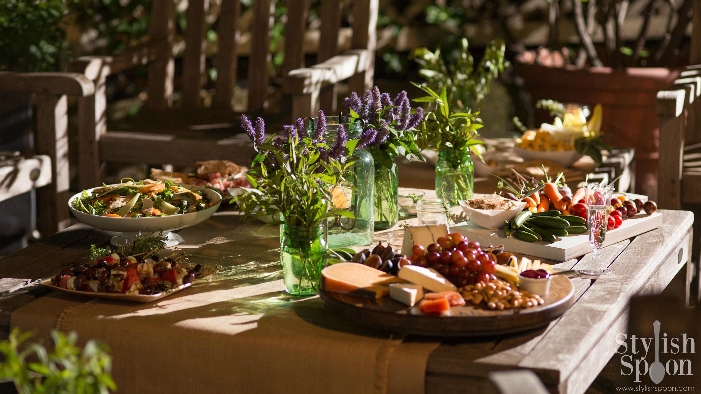 Mason Jar Vases Hyssop Herb Centerpiece