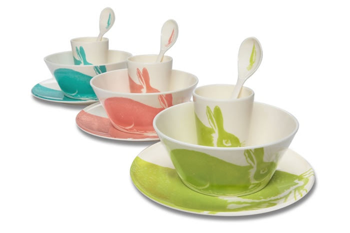 Thomas Paul Melamine Bunny Dish Set in Kiwi - great holiday gift for kids - Stylish Spoon 2013 Holiday Gift Guide - www.StylishSpoon.com