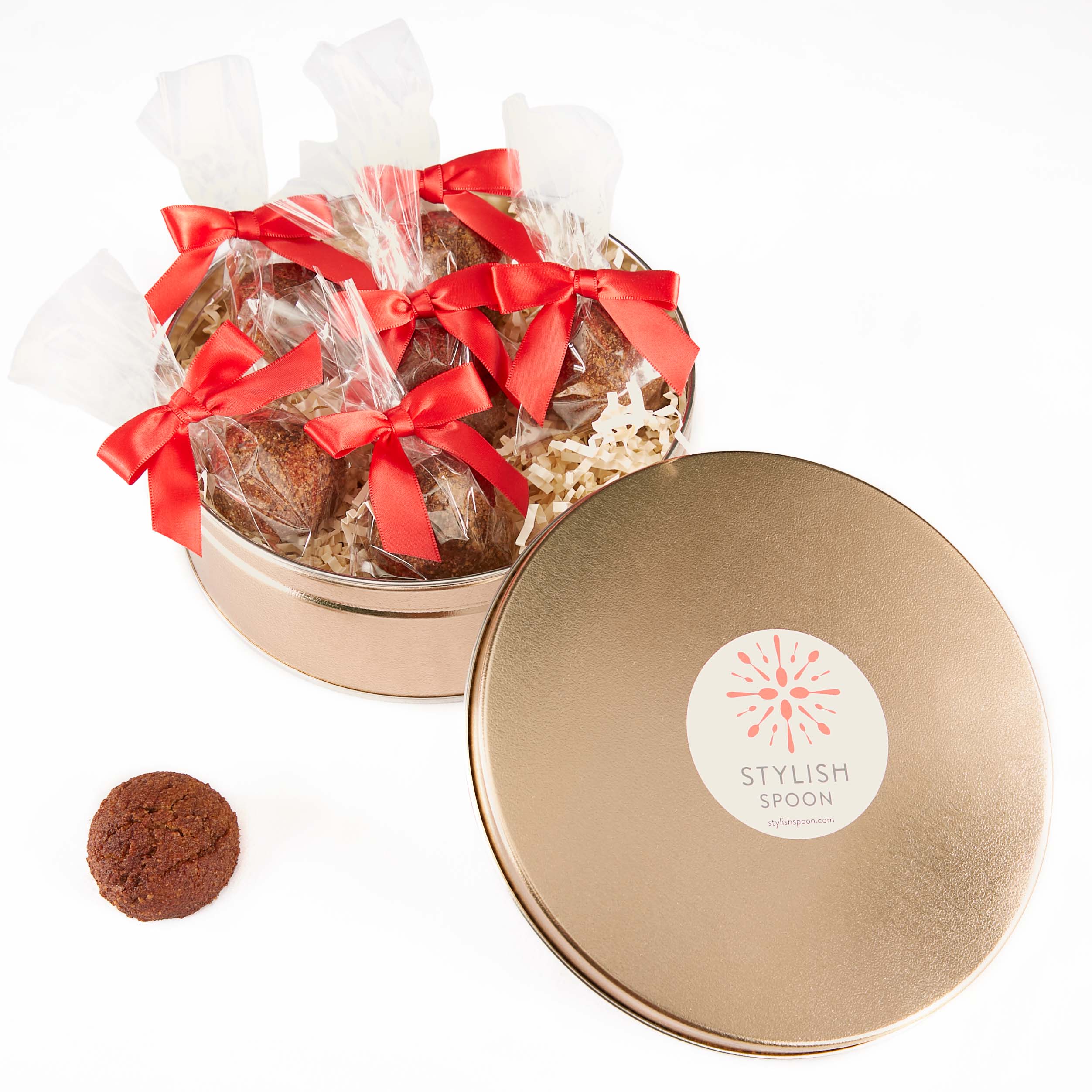 Gluten-free Vegan Cookie Gift Tin Stylish Spoon
