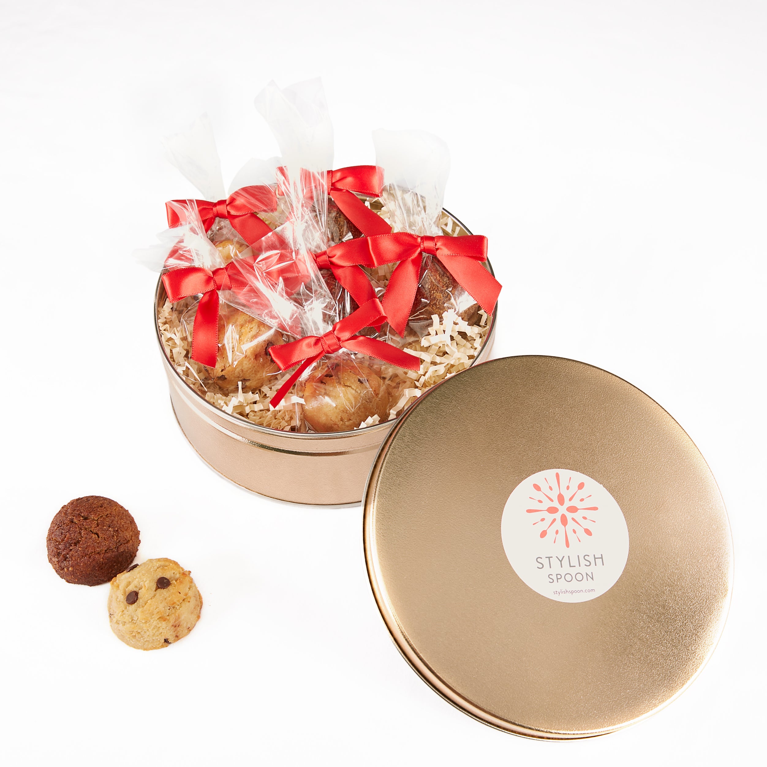Gluten-free Vegan Cookie Gift Tin Stylish Spoon