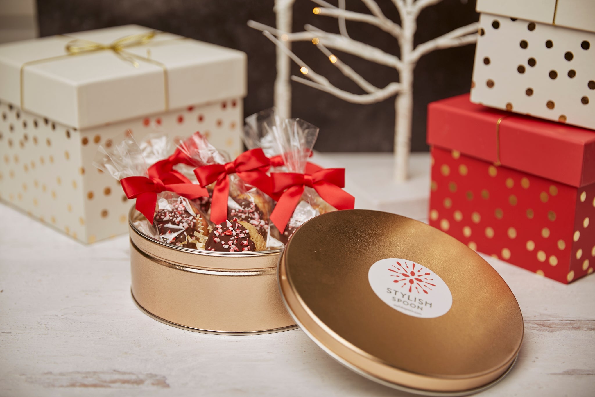 Peppermint Crunch Cookie Bites Holiday Gift Tin